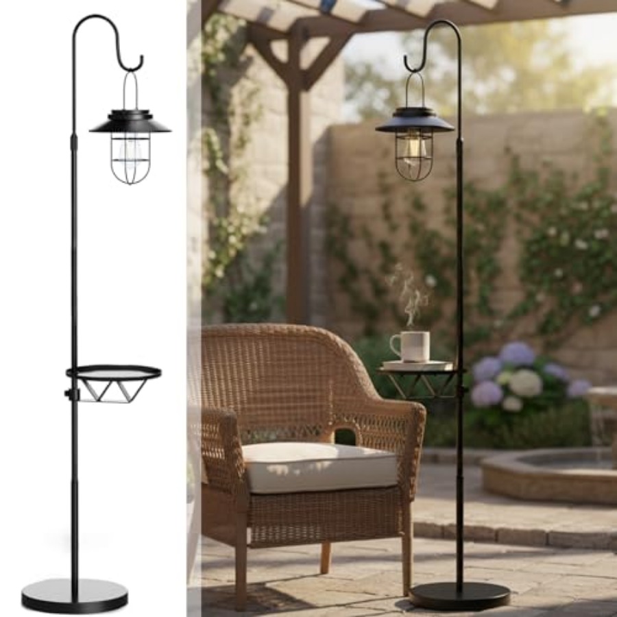 Outdoor Lighting Lamps - Lámpara Solar de Pie con Mesa,
