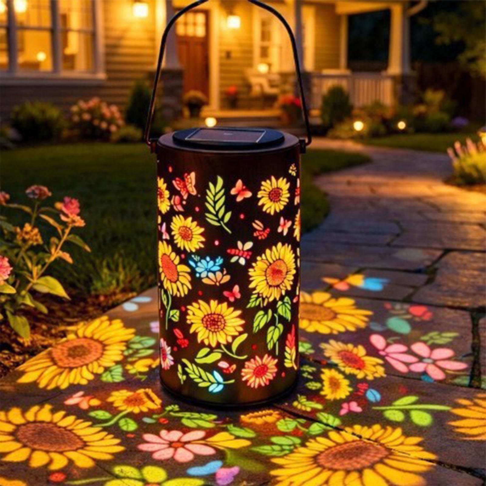 Outdoor Lighting Yard - Lámpara Solar de Girasol, Resistente a