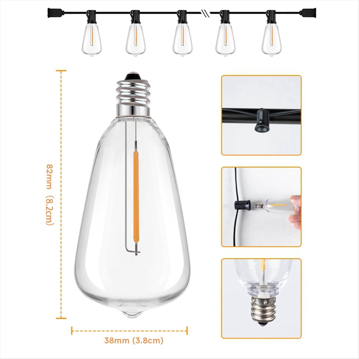 String Light Bistro - Top ST38 Cadena de luz LED