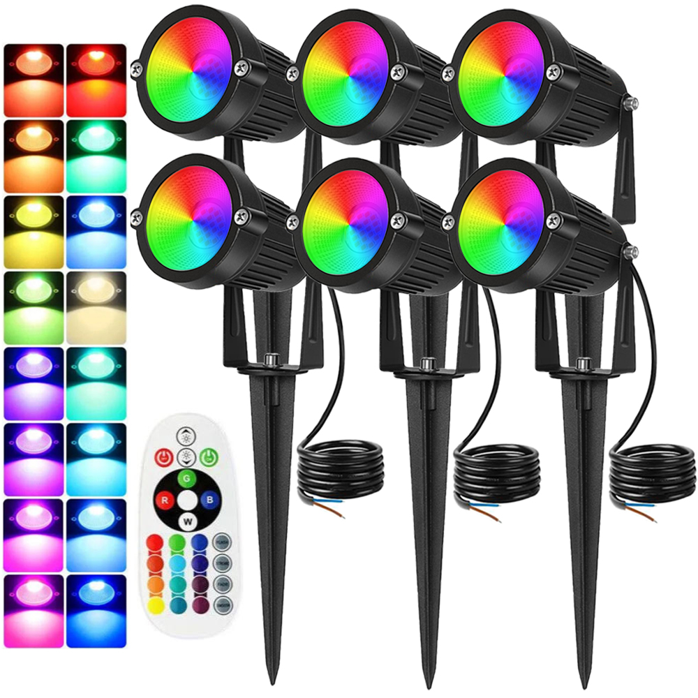 Outdoor Lighting Spotlight - Iluminación de paisaje RGBW, 10W con