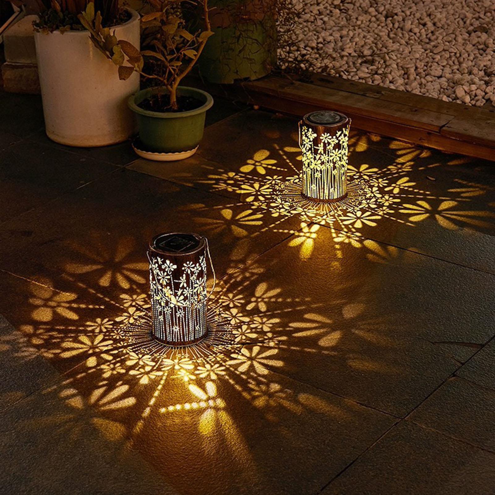 Outdoor Lighting Yard - Lámparas Solares Decorativas de Metal con