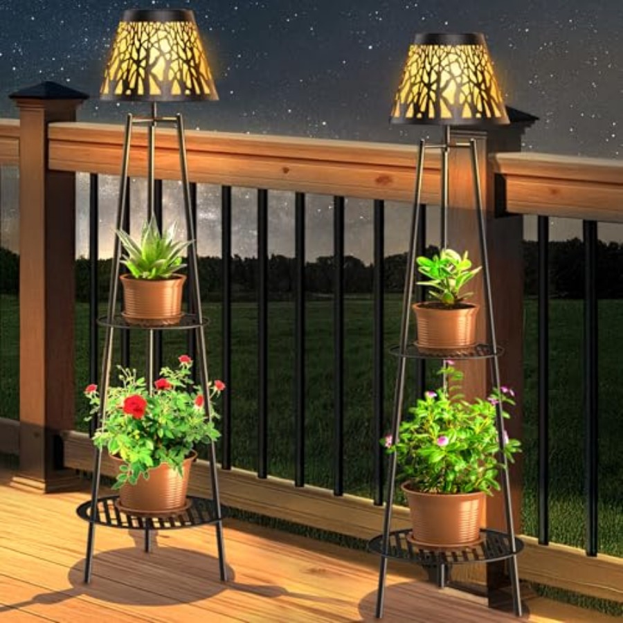 Outdoor Lighting Lamps - Paquete de 2 Lámparas Solares de