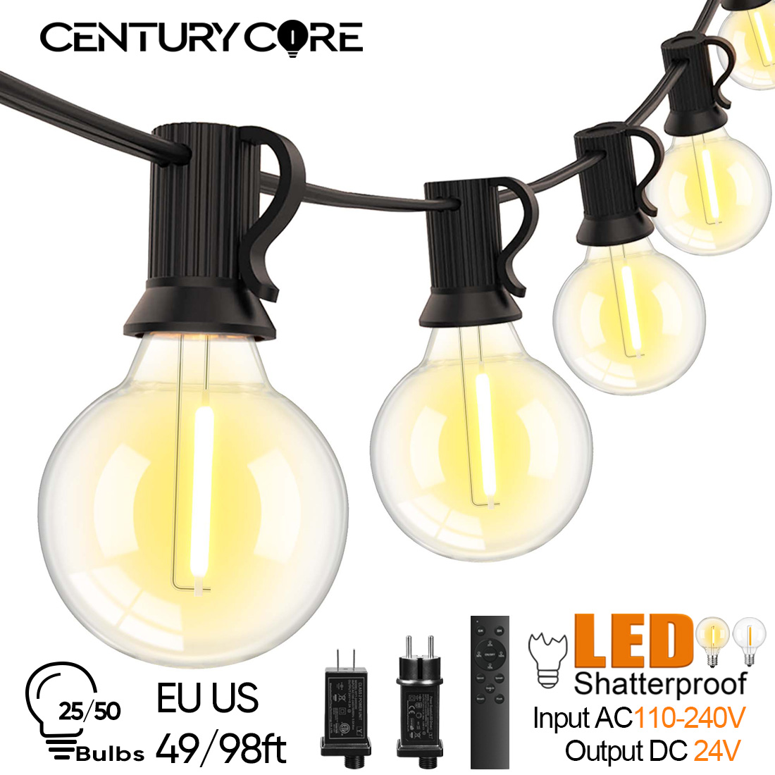 Outdoor Lighting Year Round - Guirnalda de Luces LED G40 de
