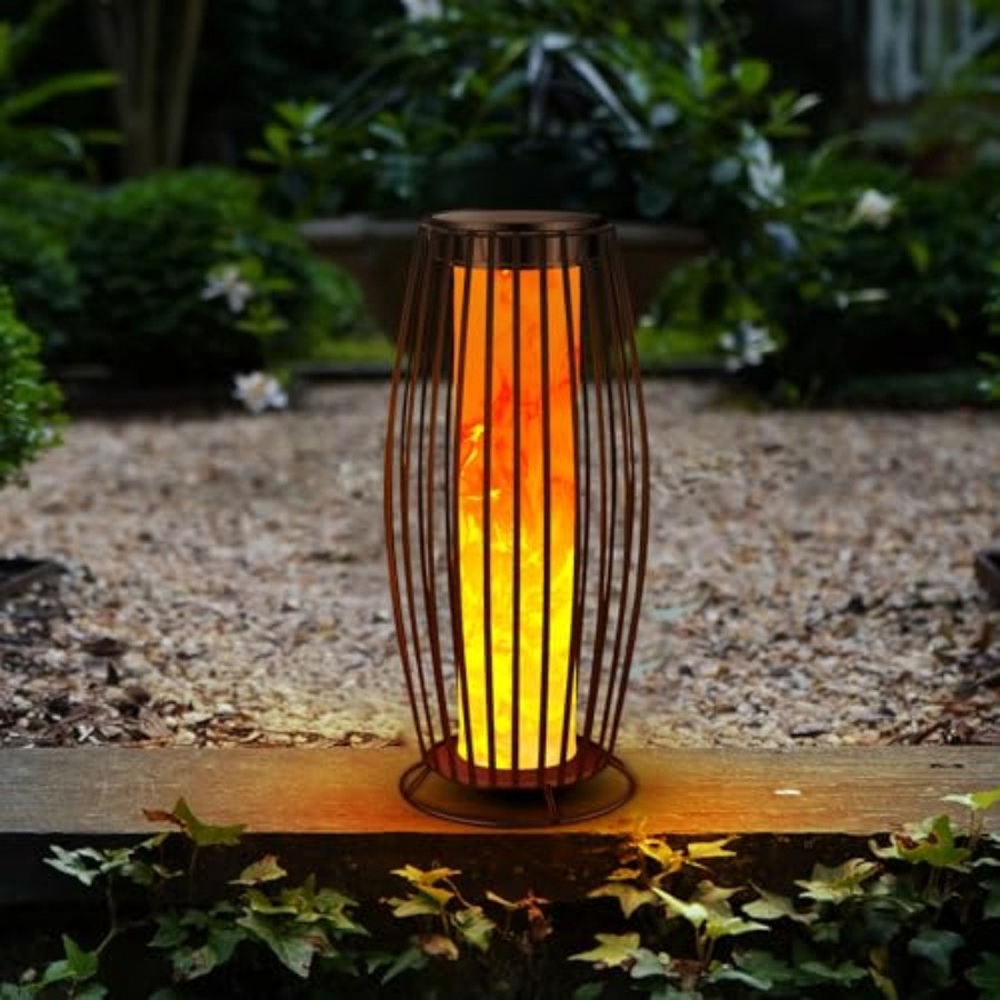 Outdoor Lighting Lamps - Lámpara Solar de Exterior con Llama