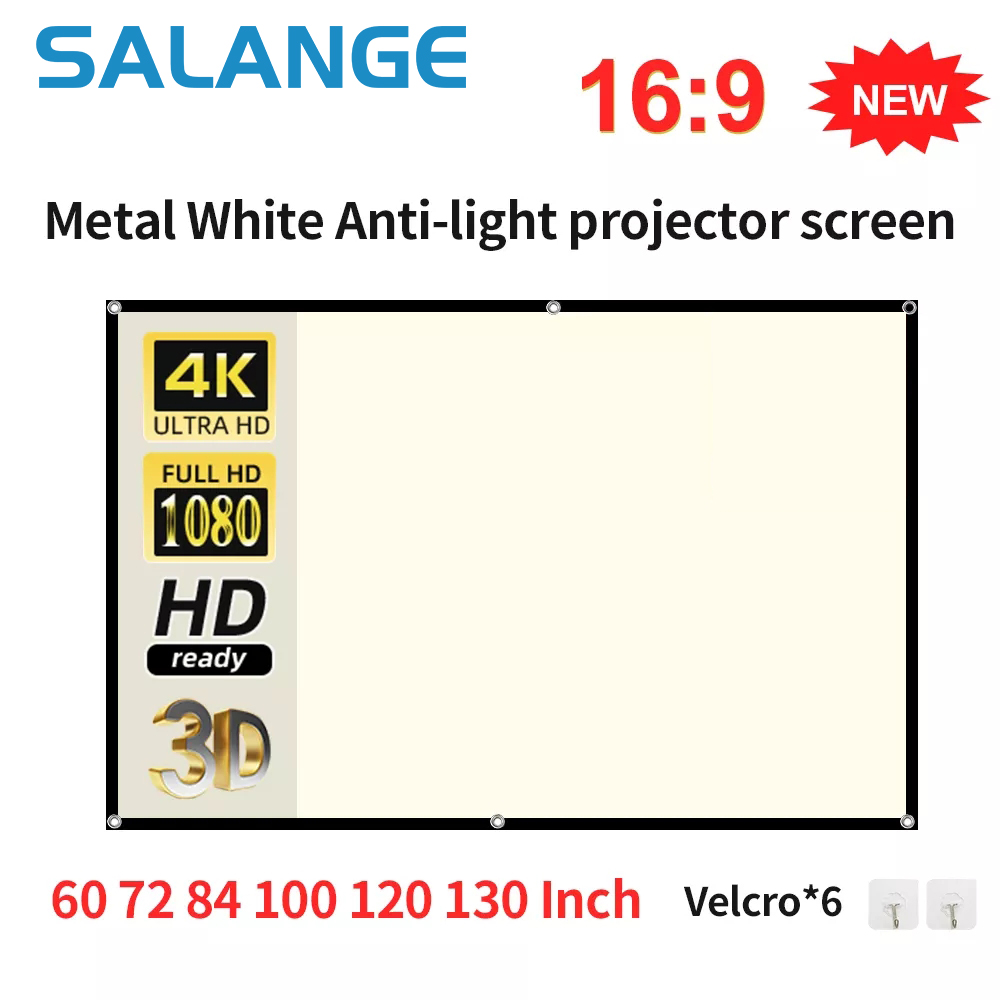 Outdoor Lighting Grid Screen - Salange-pantalla de proyector 16:9, rejilla blanca