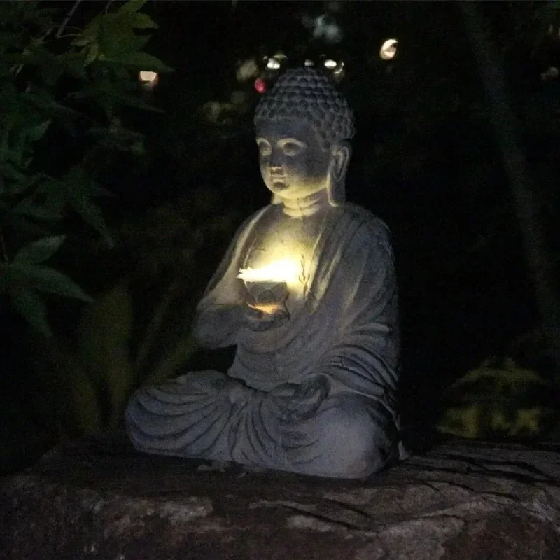 Estatua de Buda de Resina con  - Outdoor Zen Lighting reseña y precio