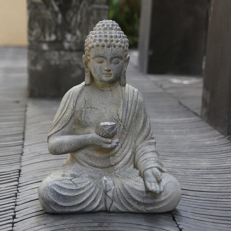 Estatua de Buda de Resina con  - Outdoor Zen Lighting reseña y precio