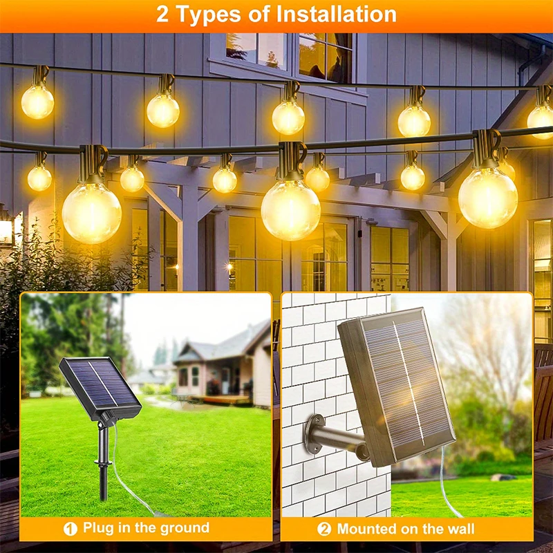G40 Led Solar globo Led cadena - String Light Bistro reseña y precio
