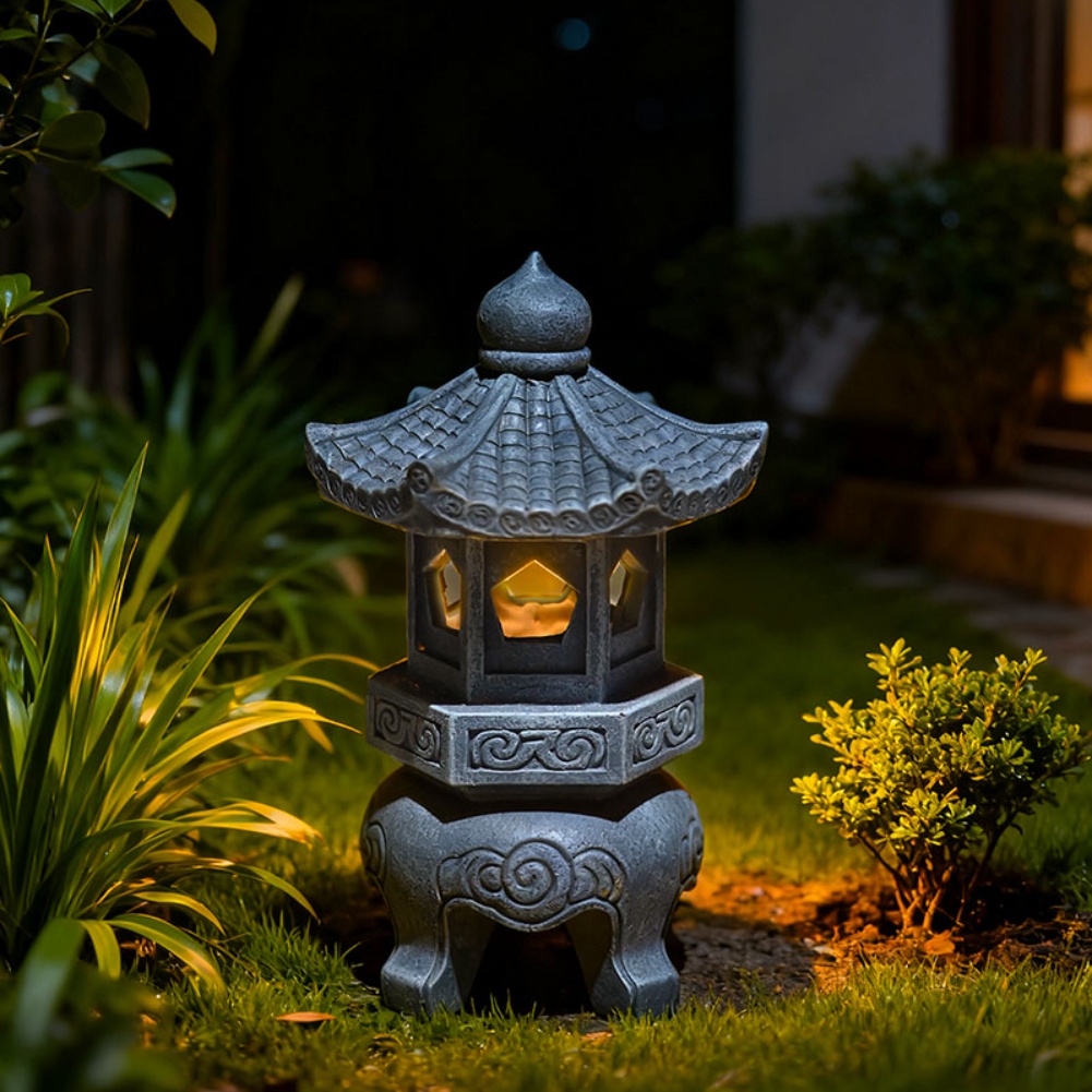 Linterna de pagoda solar Zen c - Outdoor Zen Lighting reseña y precio