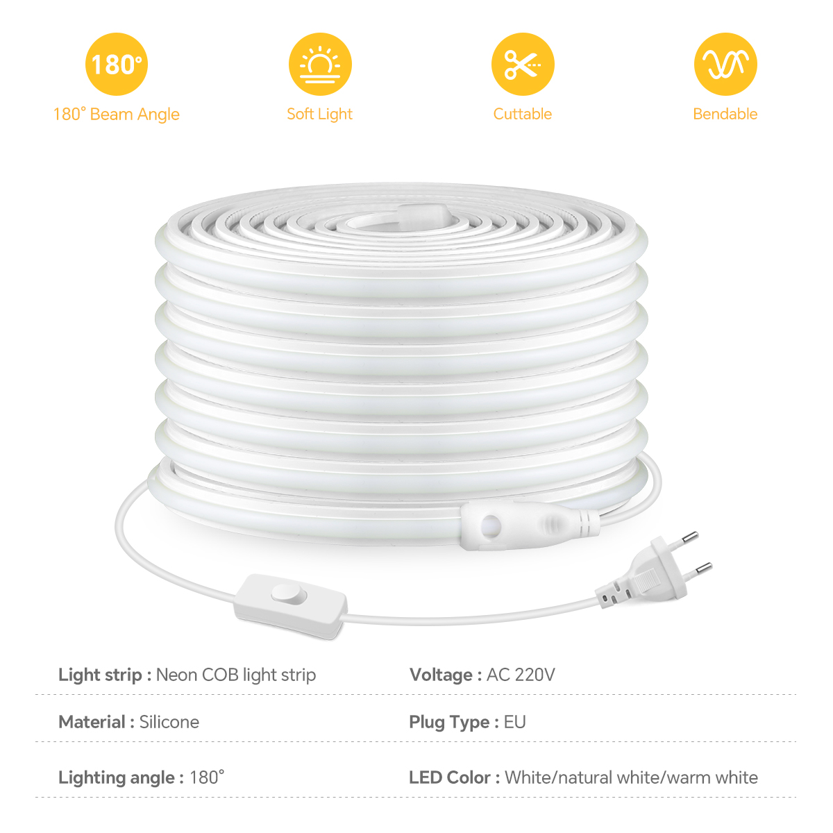 Tira de luces LED COB de 220V, - Outdoor Lighting Restaurant reseña y precio