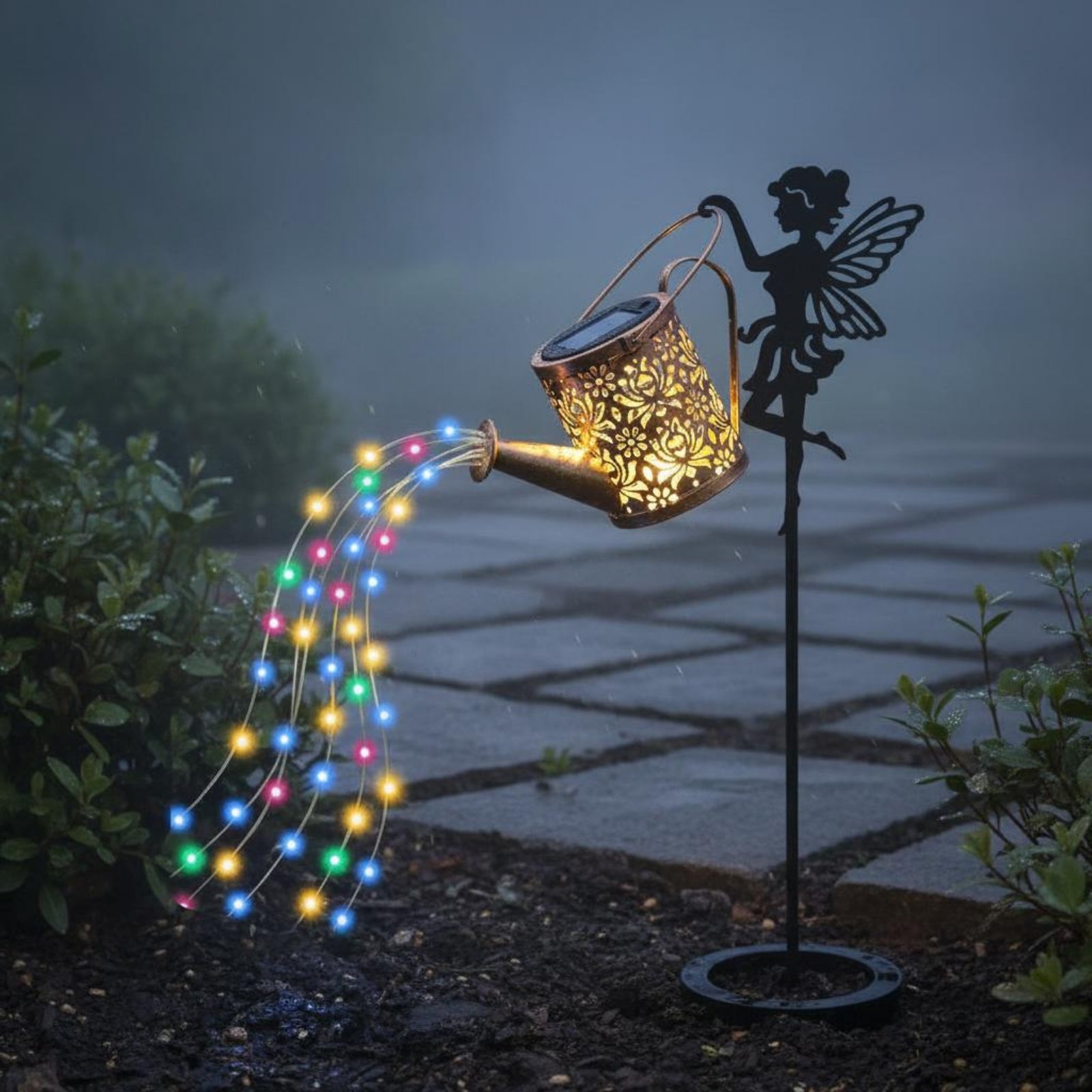 Luz solar decorativa con proye - Outdoor Lighting Yard reseña y precio
