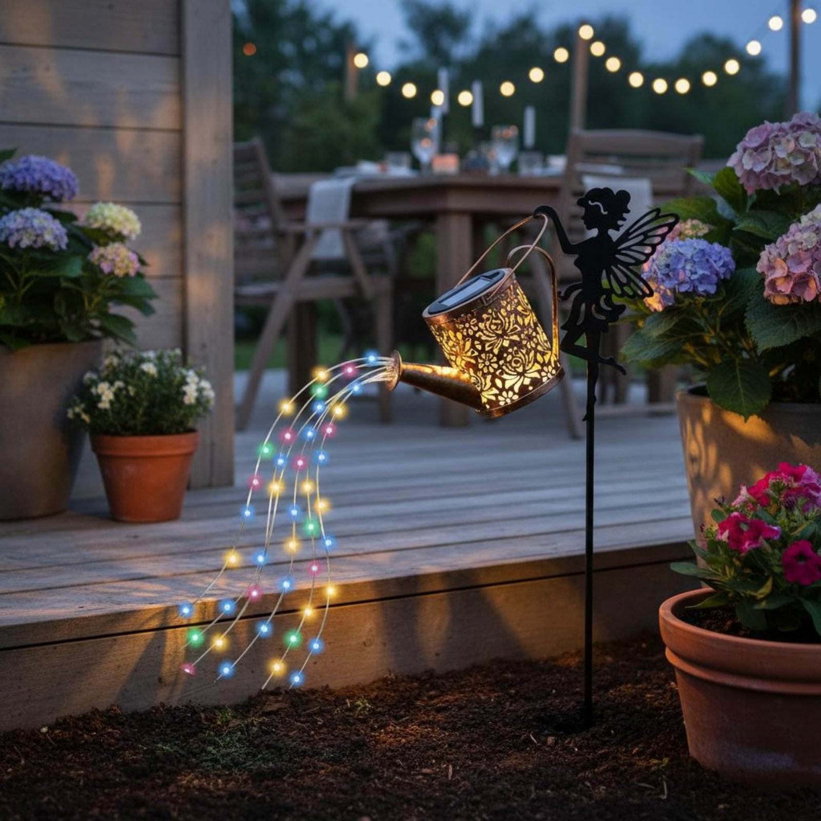Luz solar decorativa con proye - Outdoor Lighting Yard reseña y precio