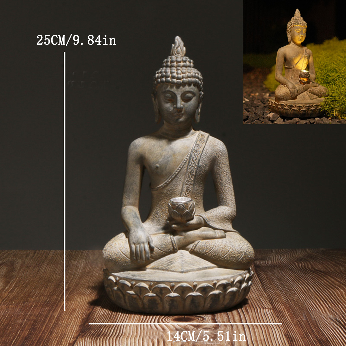Estatua de Buda con Luz, Inspi - Outdoor Zen Lighting reseña y precio