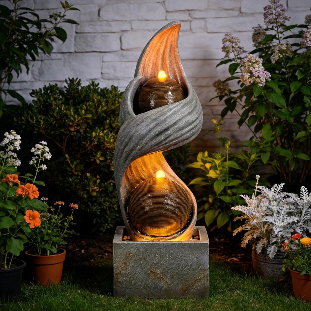 Fuente de agua grande para ext - Outdoor Zen Lighting reseña y precio