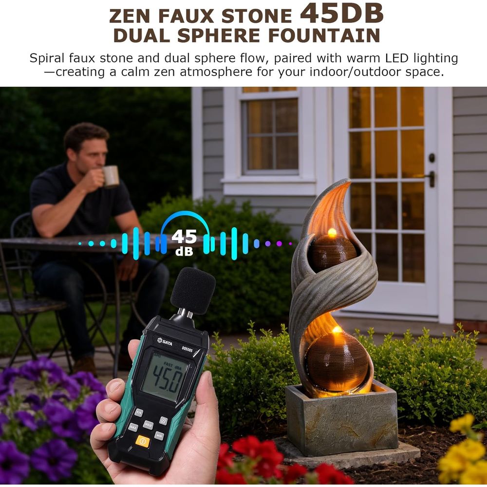 Fuente de agua grande para ext - Outdoor Zen Lighting reseña y precio