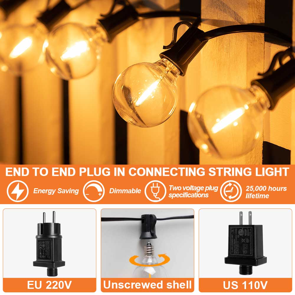Guirnalda de Luces LED G40 E12 - String Light Bistro reseña y precio