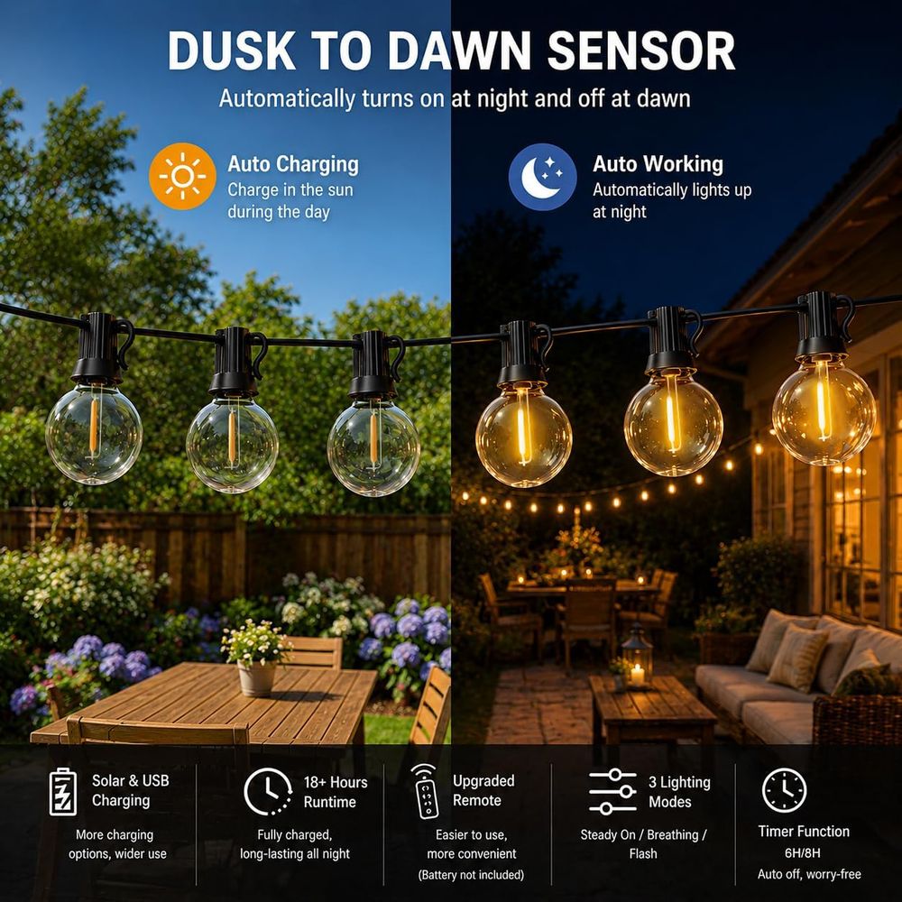 Guirnalda de Luces de 100T par - String Light Bistro reseña y precio