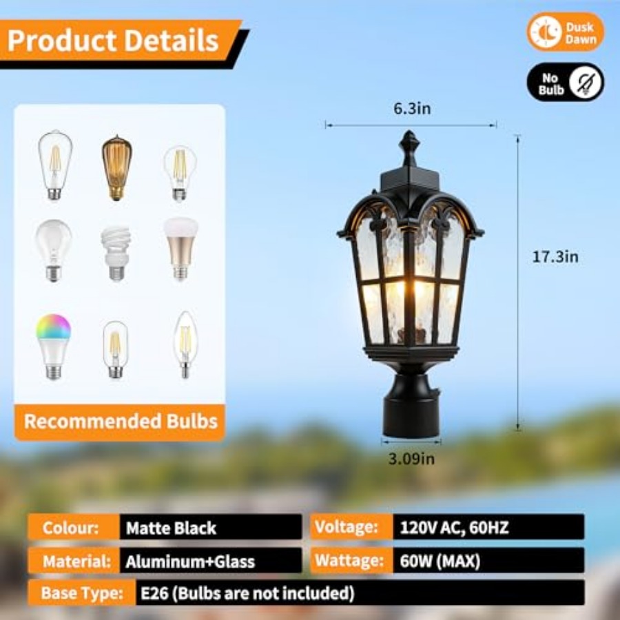 Lámparas de Poste para Exterio - Outdoor Lighting Lamps reseña y precio