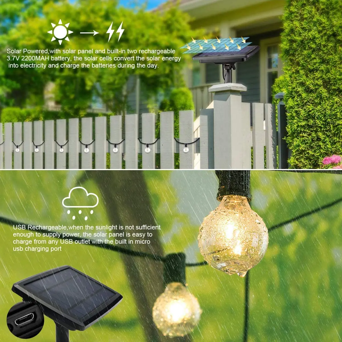 Guirnalda de luces Led solares - Outdoor Lighting Company reseña y precio