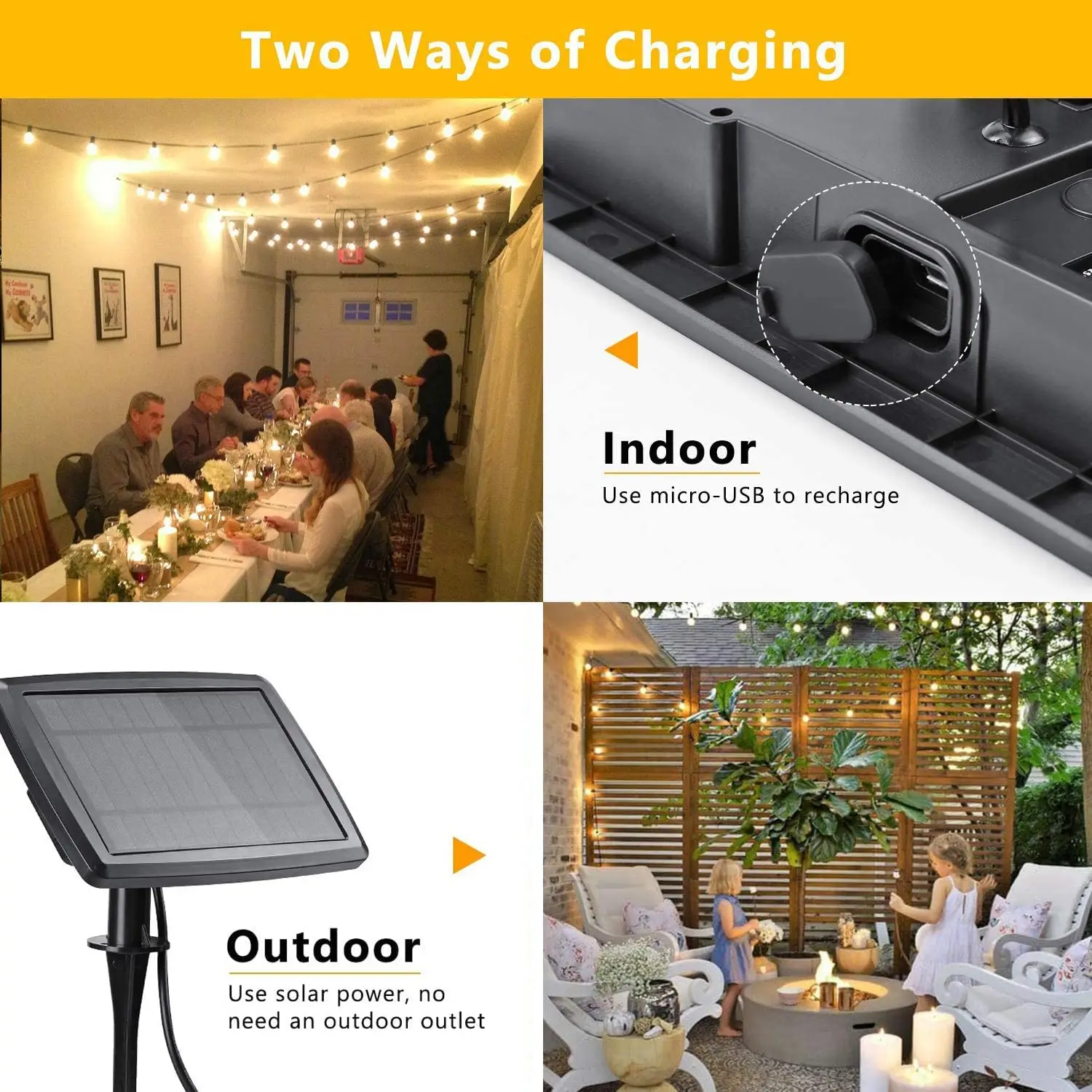 Guirnalda de luces Led solares - Outdoor Lighting Company reseña y precio