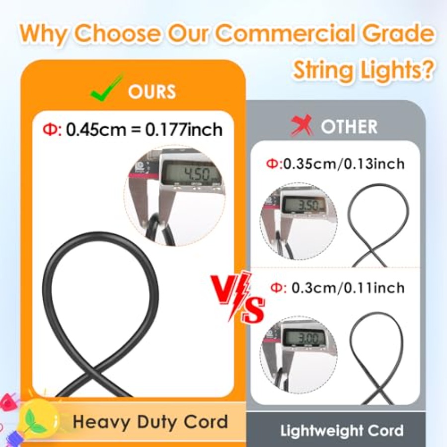 Luces de patio para exteriores - String Light Bistro reseña y precio