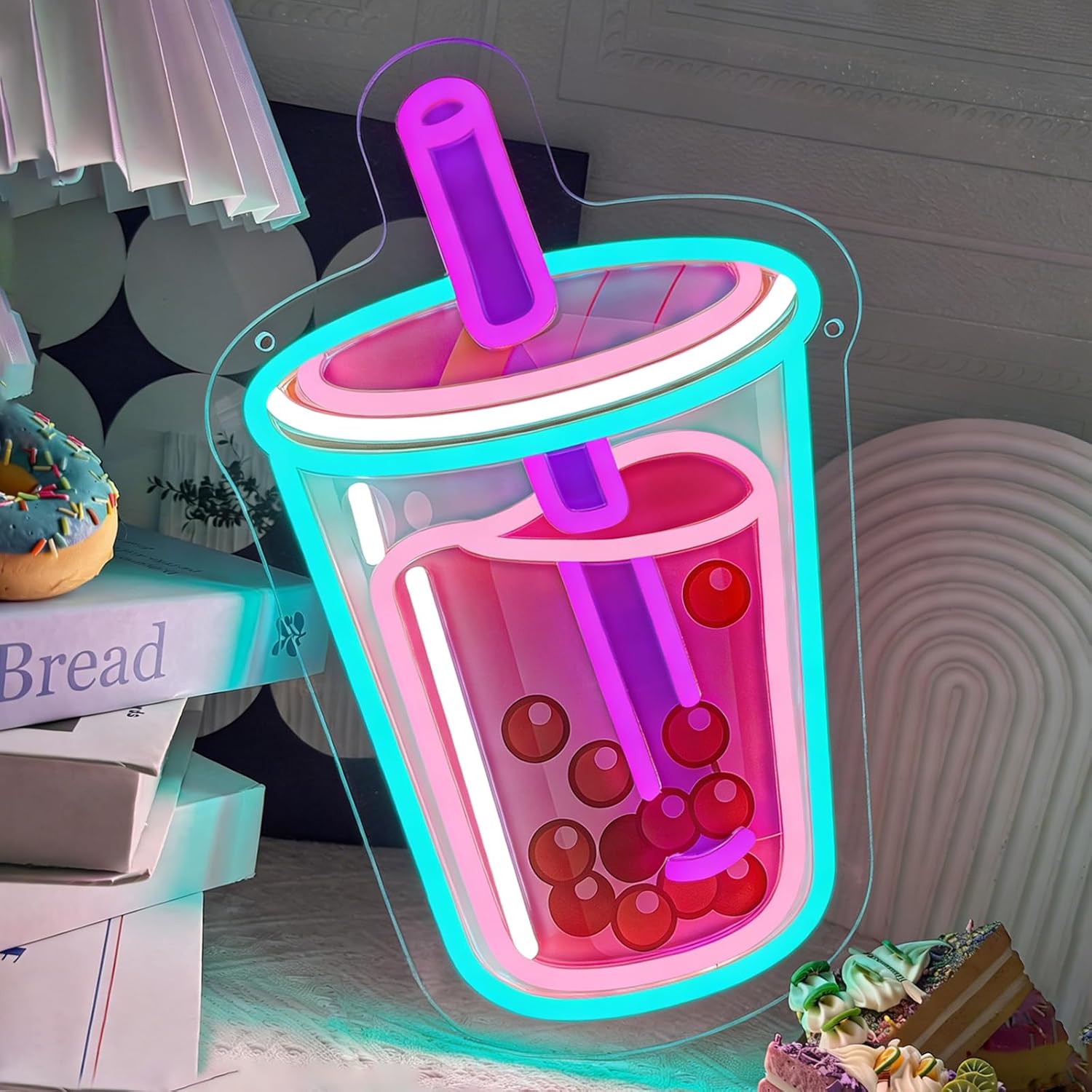 Letrero de neón de Bubble Tea, - Outdoor Lighting Restaurant reseña y precio