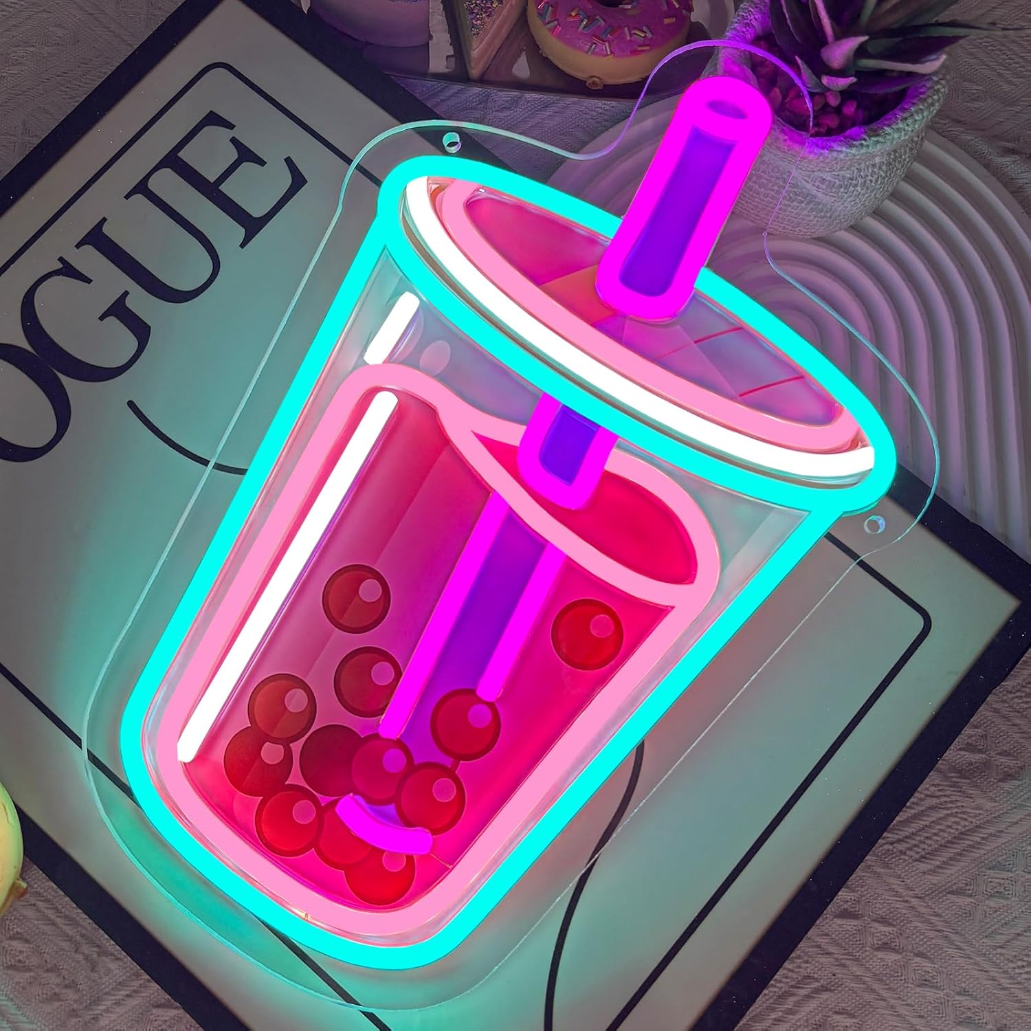 Letrero de neón de Bubble Tea, - Outdoor Lighting Restaurant reseña y precio